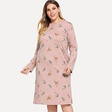 Shein Plus Deer & Palm Tree Print Night Dress