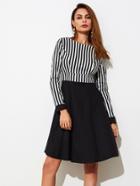 Shein Contrast Stripe Combo Dress