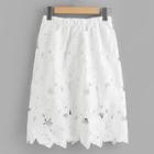 Shein Lace Cut Out Elastic Waist Skirt
