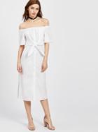 Shein Knot Front Open Back Button Placket Slit Dress