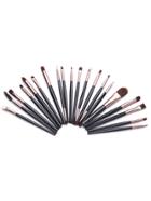 Shein 20pcs Black Cosmetic Makeup Brush Set With Bag