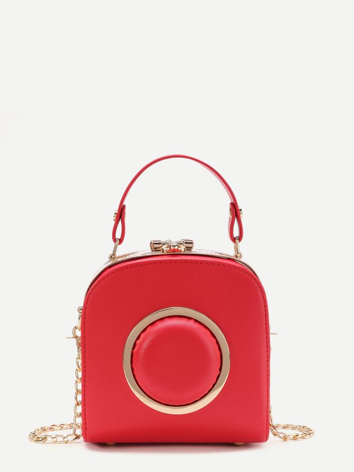Shein Metal Ring Embellished Pu Grap Bag
