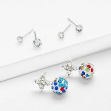 Shein Mixed Rhinestone Decorated Stud Earring Set