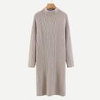 Shein Raglan Sleeve Rib Knit Trim Sweater Dress