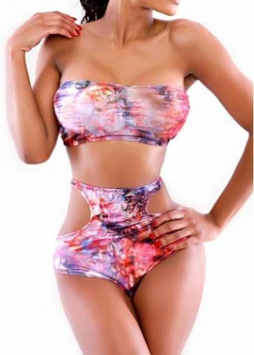 Rosewe Fine Quality Side Cutout Design Printed Swimwear For Summer