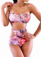 Rosewe Fine Quality Side Cutout Design Printed Swimwear For Summer