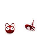 Shein Red Enamel Cat Ear Studs