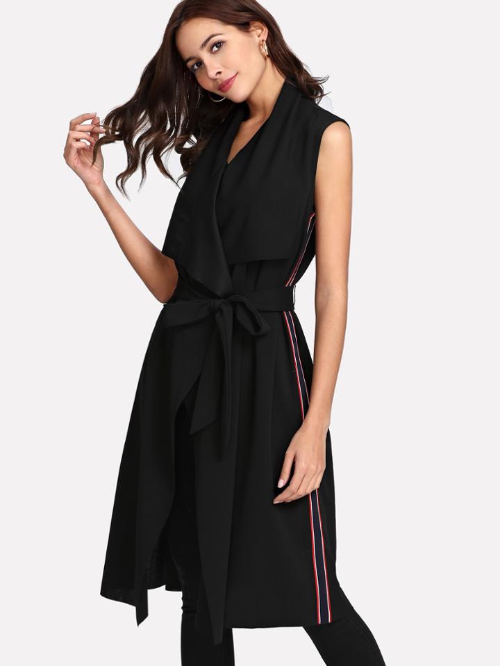 Shein Striped Side Longline Cascade Vest