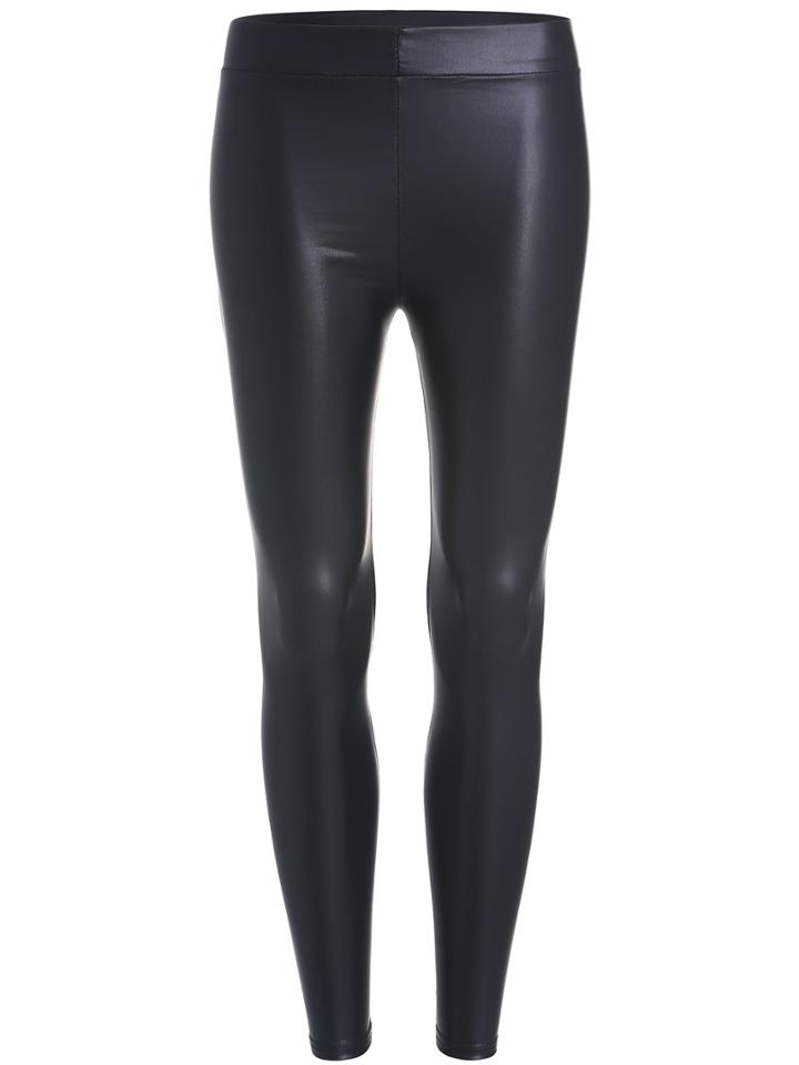 Shein Black Skinny Pu Leggings
