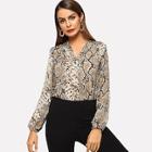 Shein V-neck Snakeskin Top