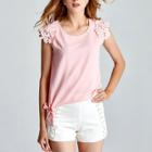 Shein Floral Appliques Tie Side Tank Top