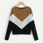 Shein Colorblock Contrast Panel Sweater