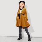 Shein Girls Shawl Collar Tie Waist Velvet Coat