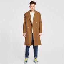 Shein Men Notch Collar Double Breasted Placket Coat