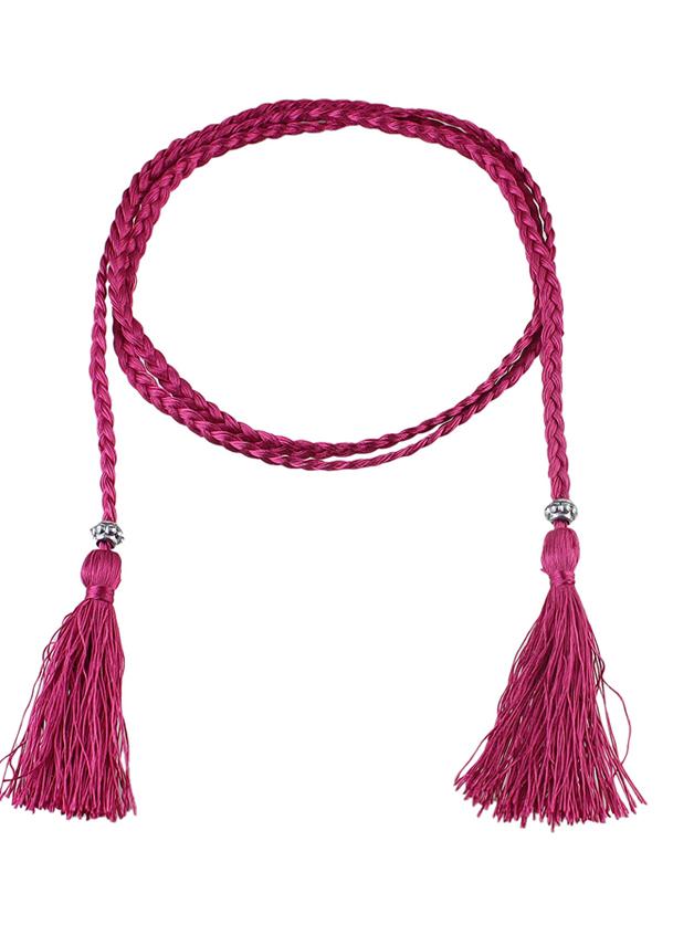 Shein Hotpink Long Boho Casual Tassel Belt