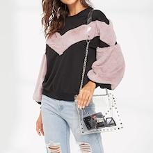 Shein Studded Decor Clear Chain Crossbody Bag