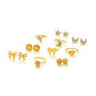 Shein Moon & Flower Design Ring & Earring Set