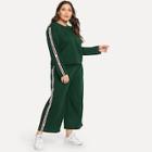 Shein Plus Tape Detail Sweatshirt With Wide Leg Pants