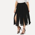Shein Plus Split Hem Solid Skirt