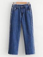 Shein Raw Trim Boyfriend Jeans