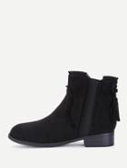 Shein Tassel Bow Block Heeled Ankle Boots