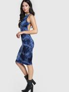 Shein Racer Neck Backless Tie Dye Dress