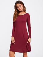 Shein Drape Pocket Detail Princess Seam Tee Dress