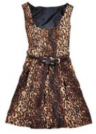 Rosewe Party Essential Sexy Leopard Sleeveless A Line Dress