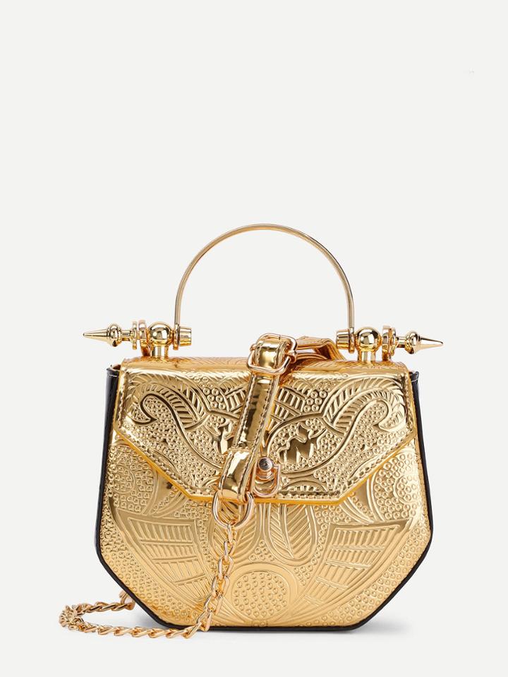 Shein Metallic Pu Chain Crossbody Bag