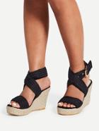 Shein Braided Design Criss Cross Wedge Sandals