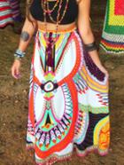 Shein Tribal Print Skirt With Drawstring