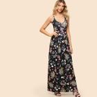 Shein Cross Back Floral Print Cami Dress