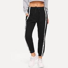 Shein Letter Side Drawstring Pants