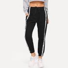 Shein Letter Side Drawstring Pants