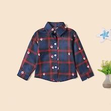 Shein Toddler Boys Curved Hem Tartan Plaid Shirt