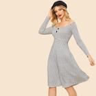Shein 70s Button Front Gingham Fit & Flare Dress