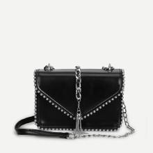 Shein Tassel Detail Beaded Chain Bag