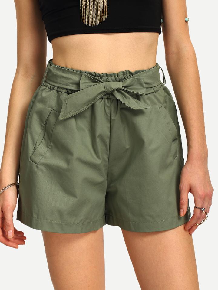 Shein Self-tie Wide Leg Shorts