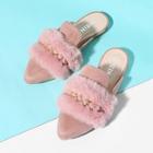 Shein Faux Fur Decorated Point Toe Flat Mules