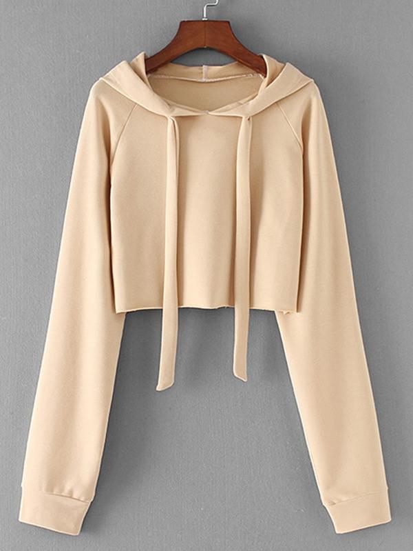 Shein Raglan Sleeve Crop Hoodie