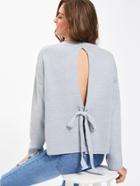 Shein Drop Shoulder Tied Split Back Boxy Jumper