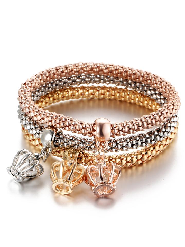 Shein Multicolor Bracelet Set With Hollow Out Crown
