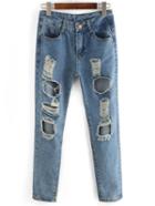 Shein Ripped Straight Leg Jeans