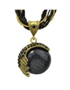 Shein Black Beads Chain Pendant Necklace