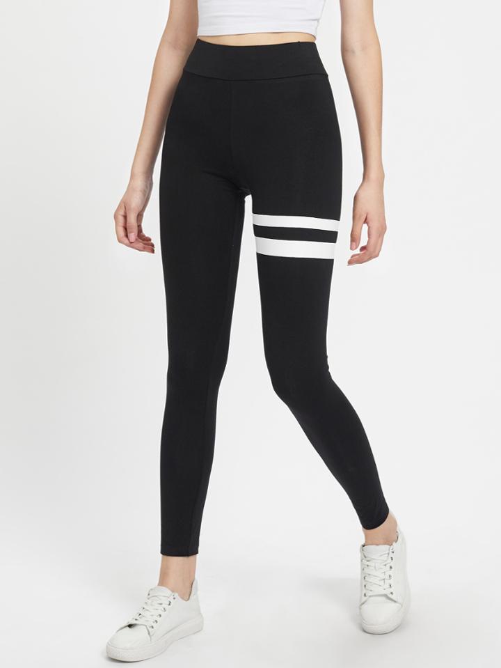 Shein Asymmetric Striped Leggings