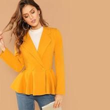 Shein Double Breasted Peplum Blazer