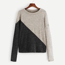 Shein Drop Shoulder Color-block Sweater