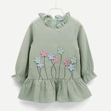 Shein Toddler Girls Appliques Detail Ruffle Hem Dress