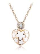 Shein Gold Crystal Heart Chain Necklace