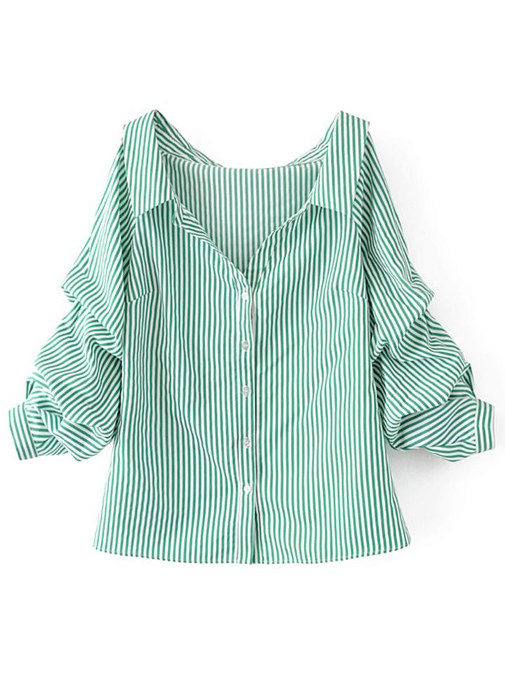 Shein Vertical Striped Tunic Blouse